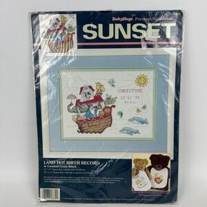 Dimension Sunset 13632 Baby Hugs Land Ho‎ Birth Record Counted Cross Stitch Kit